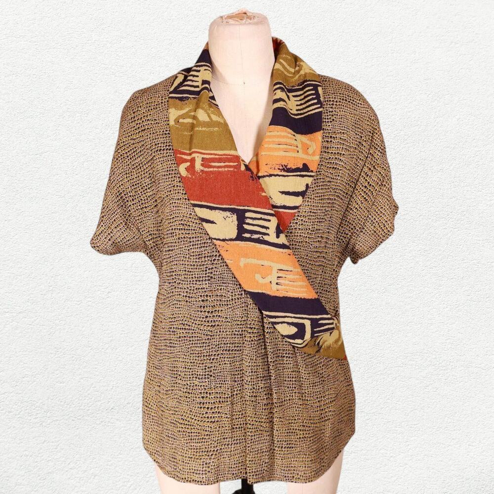 Vintage Marsha Brander for Componix Print Shawl Shirt
